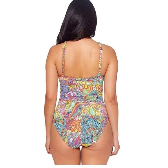 ☀️☀️☀️ Bleu Rod Beattie Bohemian Paradise High Neck One Piece Swimsuit - Picture 4 of 13